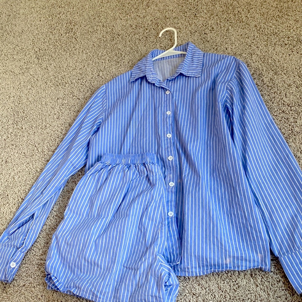 Cotton Button down/Short Set
